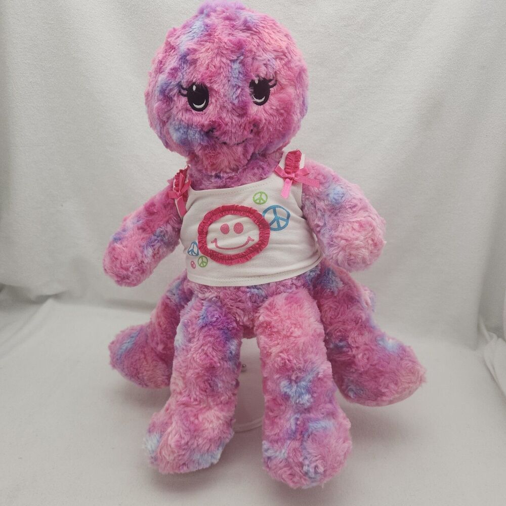 Stuffed Animal Build A Bear Octo Fun Tank Top Smiley Face Tie Dye Octopus 18"